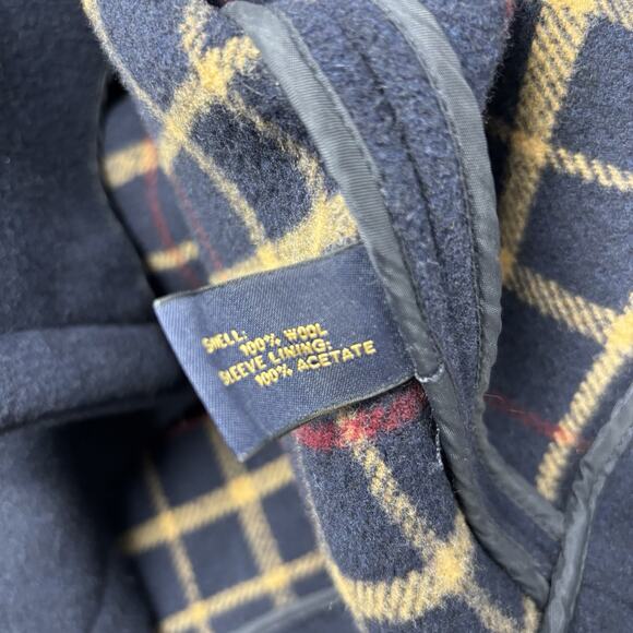Brooks Brothers Navy Blue 100% Wool Mens Small Duffle Overcoat Jacket - Picture 4 of 6